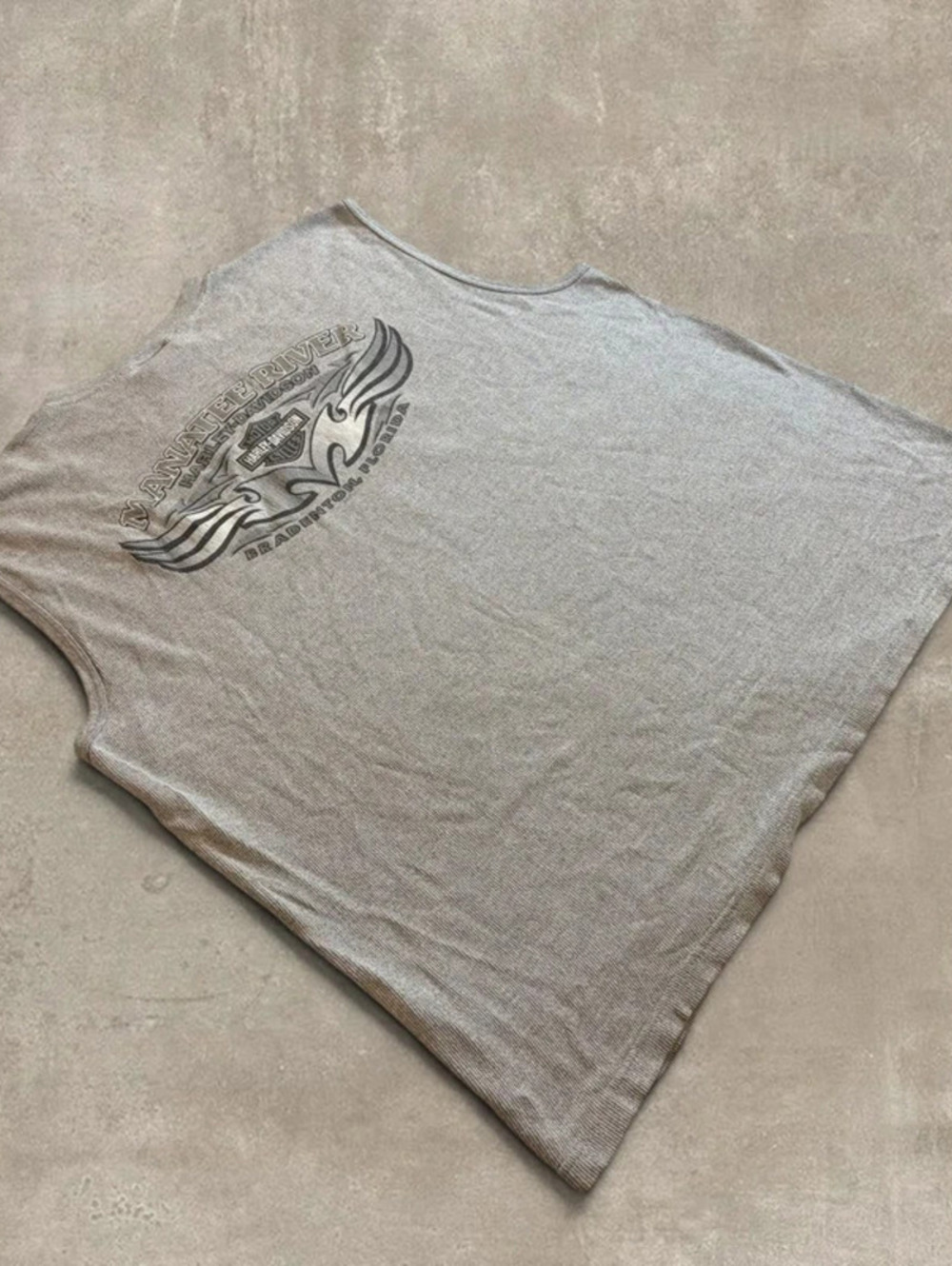 Vintage Harley Davidson Tank Top Mens 2XL Grey Bar & Shield Made in USA